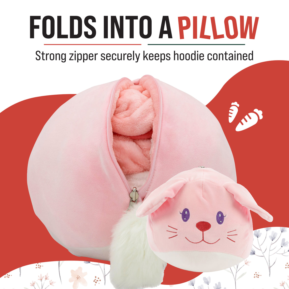 Mochi Bunny Kids Snugible 2-in-1 Blanket Hoodie & Pillow