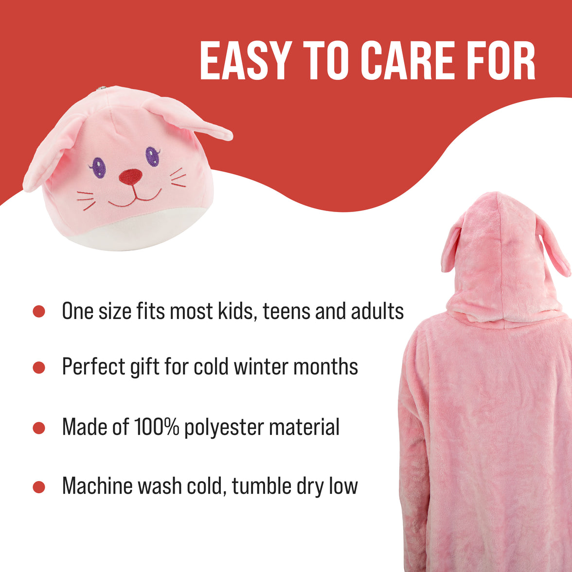 Mochi Bunny Adult Snugible 2-in-1 Blanket Hoodie & Pillow