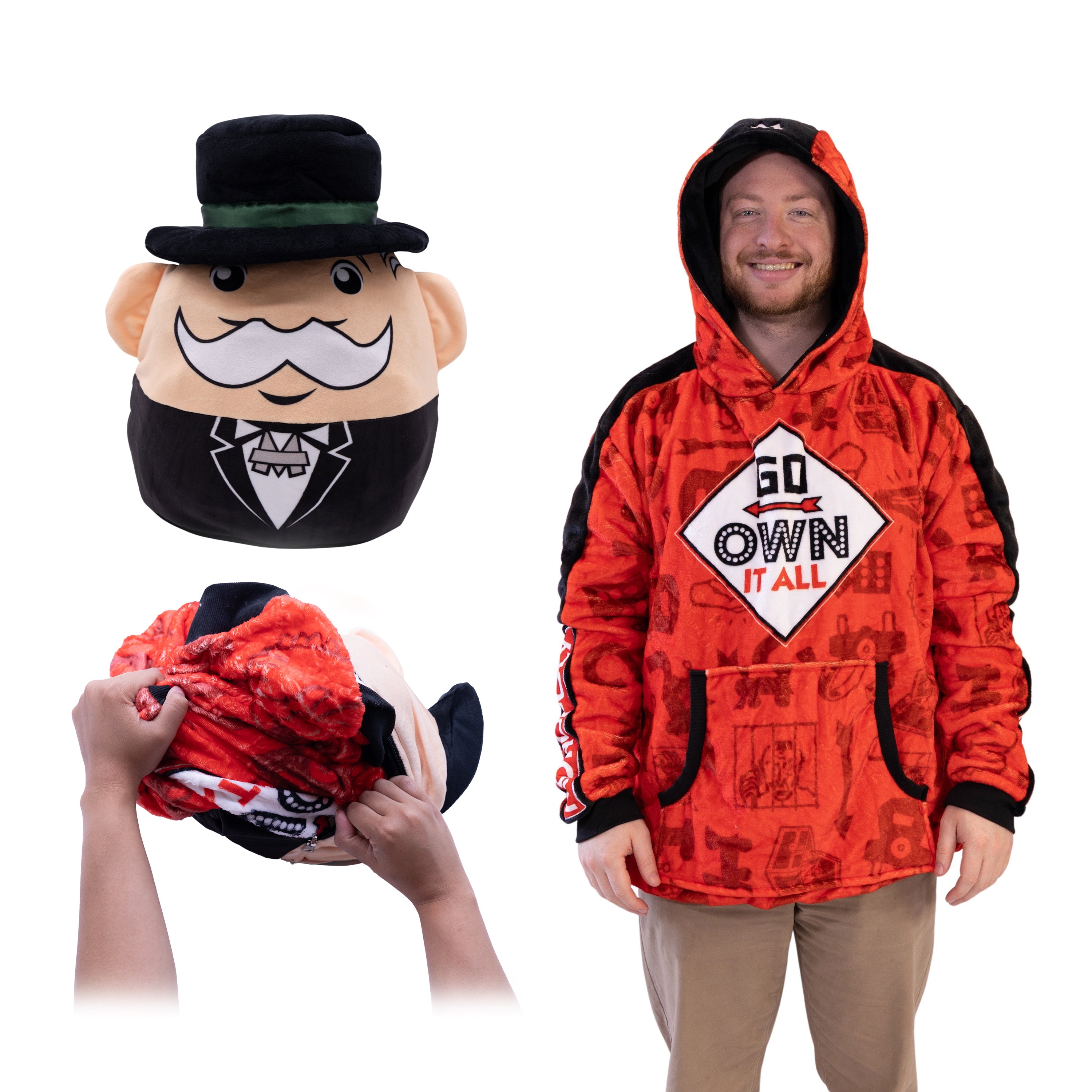 Monopoly Go Own It All Snugible | Blanket Hoodie & Pillow