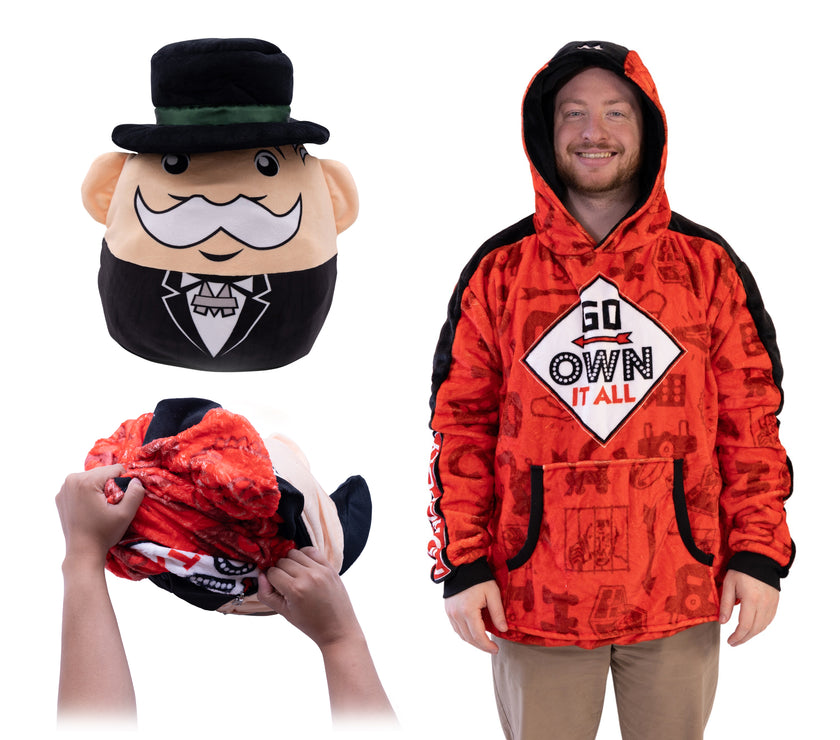Hasbro | Monopoly Go Own It All Snugible | Blanket Hoodie & Pillow