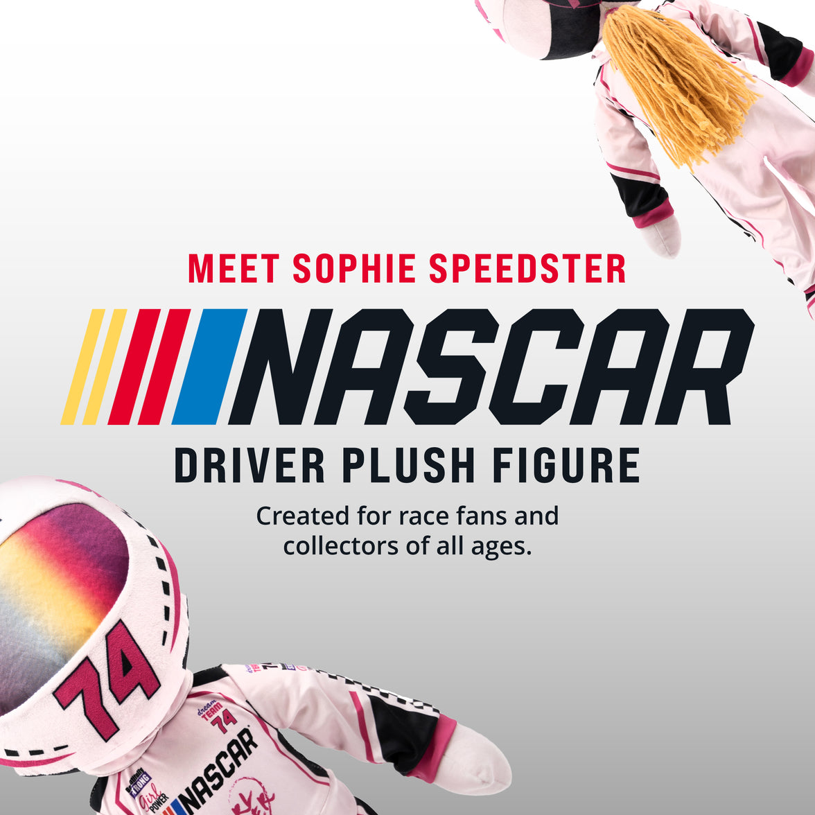 NASCAR | Sophie Speedster Racecar Driver 14" Plush Figure