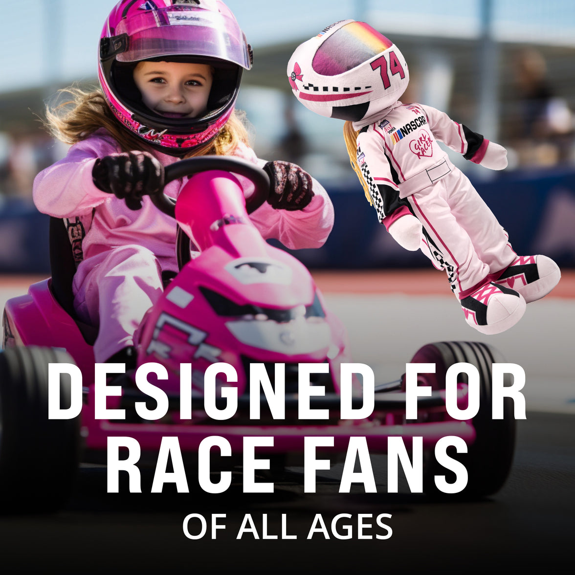 NASCAR | Sophie Speedster Racecar Driver 14" Plush Figure