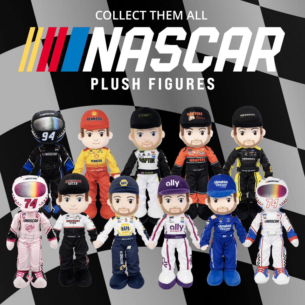 NASCAR | Sophie Speedster Racecar Driver 14" Plush Figure