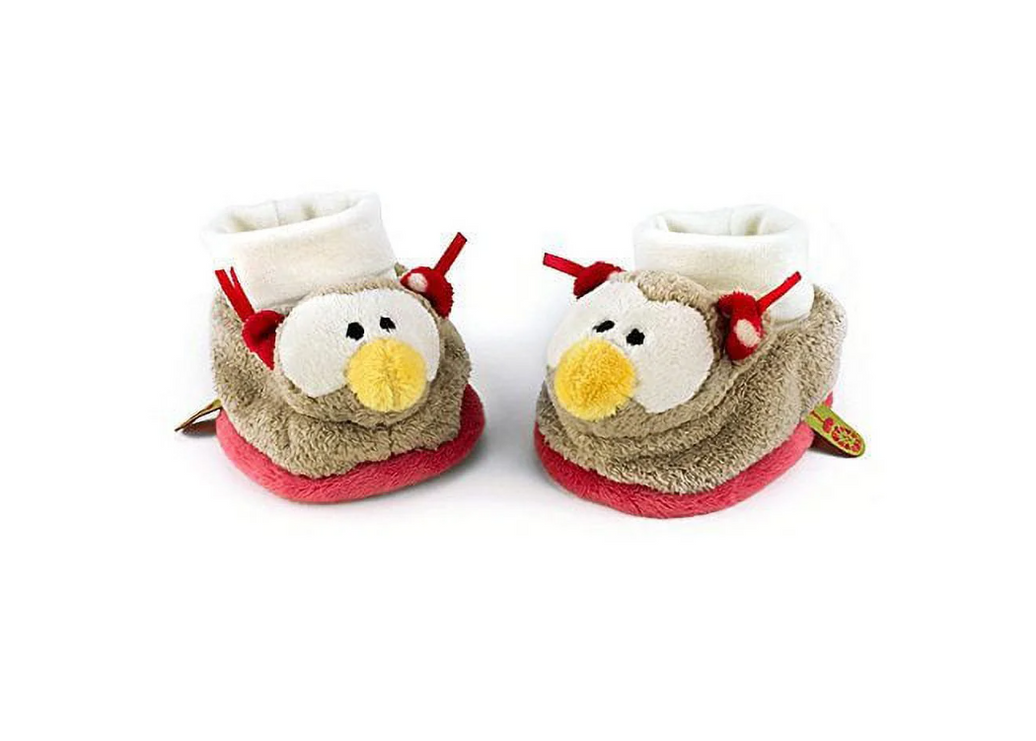 Neat-Oh My First NICI Baby Booties Owl with Rattle Plush