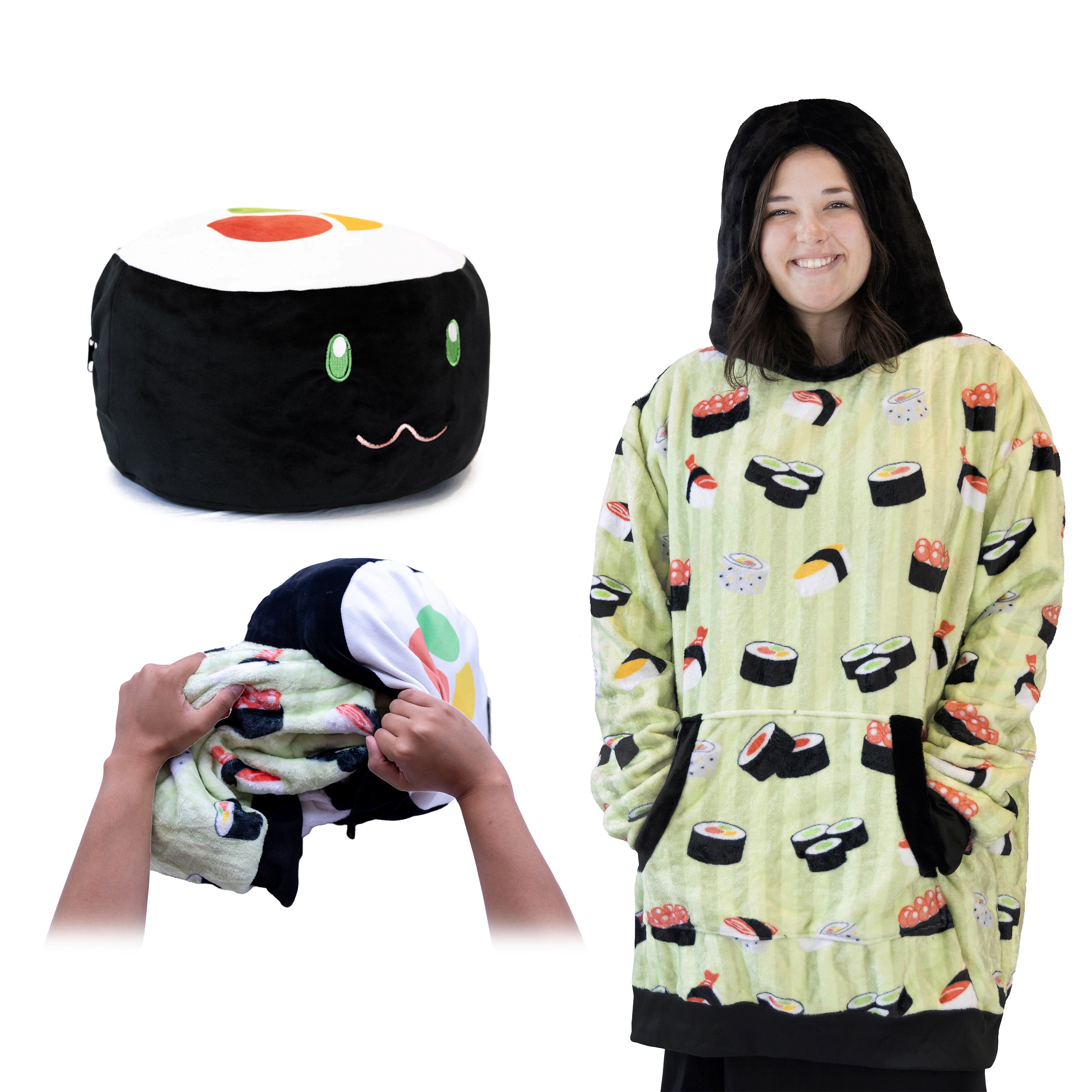 Sushi Snugible 2-in-1 Blanket Hoodie & Pillow