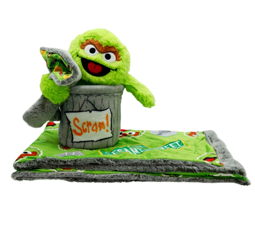 Sesame Street | Oscar The Grouch Blankie Bestie 2-in-1 Blanket & Plush