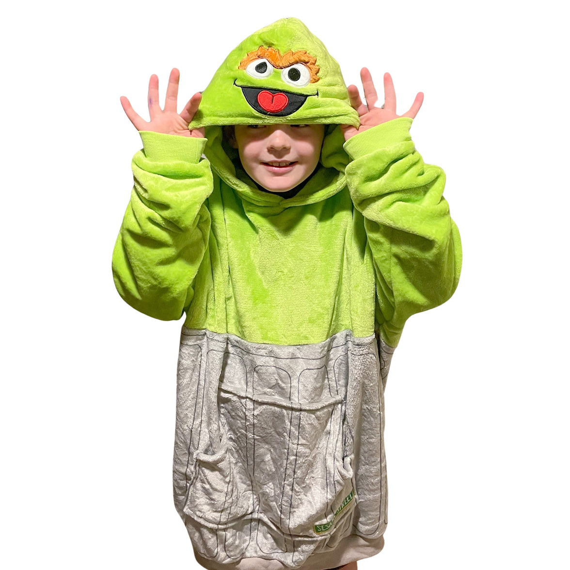 Sesame Street | Oscar The Grouch Kids Snugible 2-in-1 Blanket Hoodie & Pillow