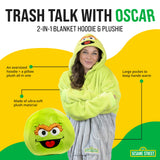 Sesame Street | Oscar the Grouch Adult Snugible 2-in-1 Blanket Hoodie & Pillow