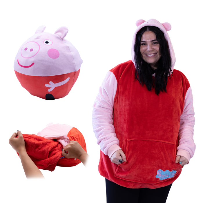 Hasbro | Peppa Pig Adult Snugible | Blanket Hoodie & Pillow