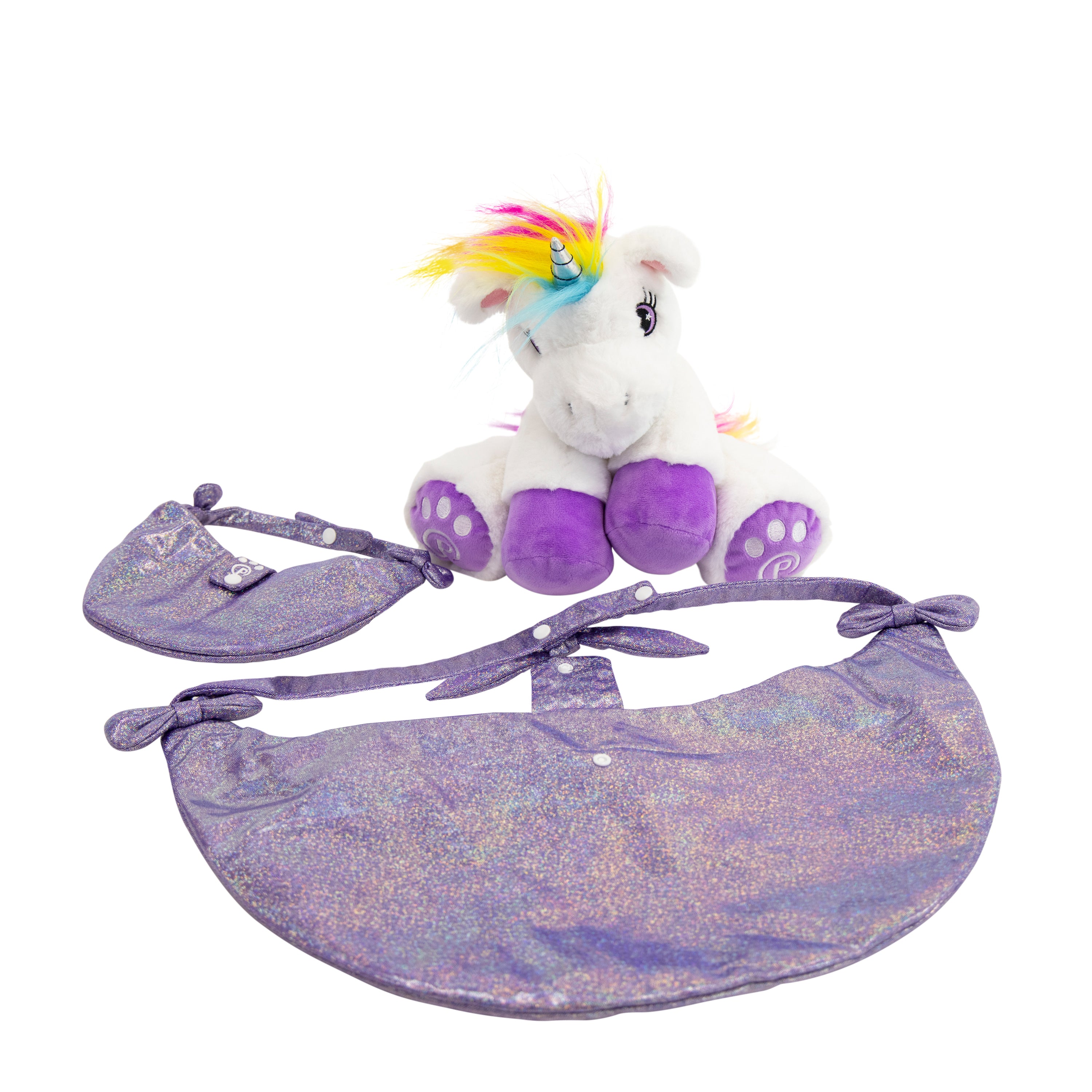 Poppy the Unicorn | 14" Stuffed Animal with Matching Bags