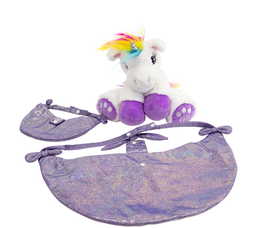 Poppy the Unicorn | 14" Stuffed Animal with Matching Bags