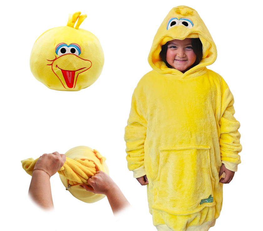 Sesame Street | Big Bird Kids Snugible 2-in-1 Blanket Hoodie & Pillow