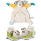 Neat Oh Plush Baby Blanket with Booties Cute Rattling Animal Set