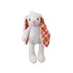 White & Plaid Eared Bunny Plush – Soft Stuffed Animal, Holiday Gift 14-18"