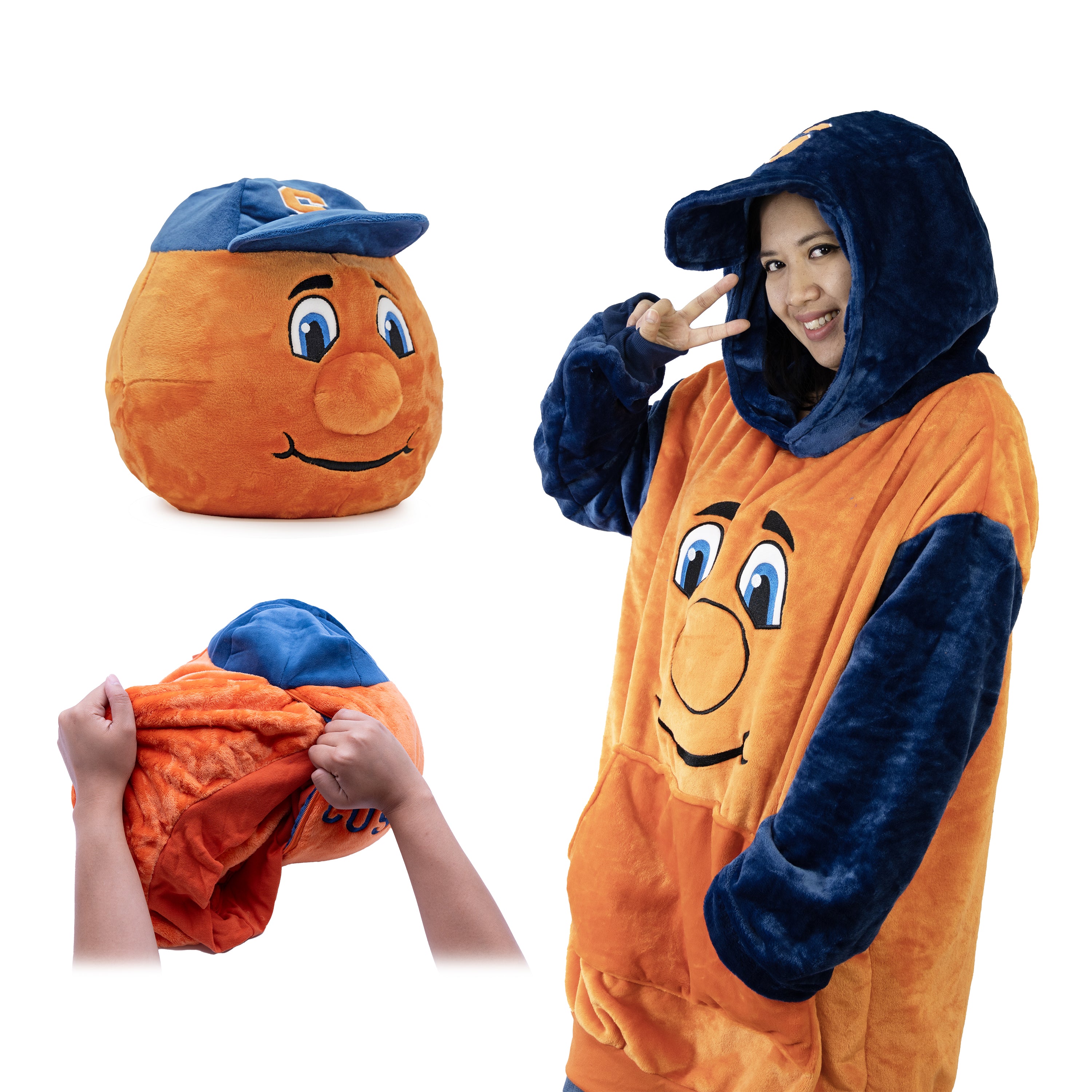 Syracuse University Otto the Orange Snugible 2-in-1 Blanket Hoodie & Pillow