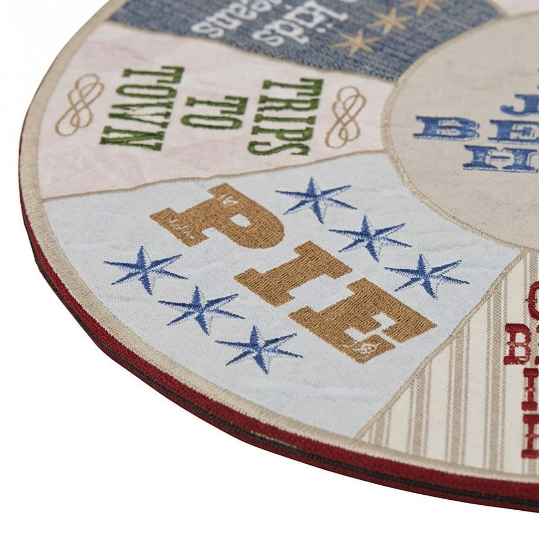 Big Sky Carvers Better Here Patchwork Lazy Susan Decorative Tray