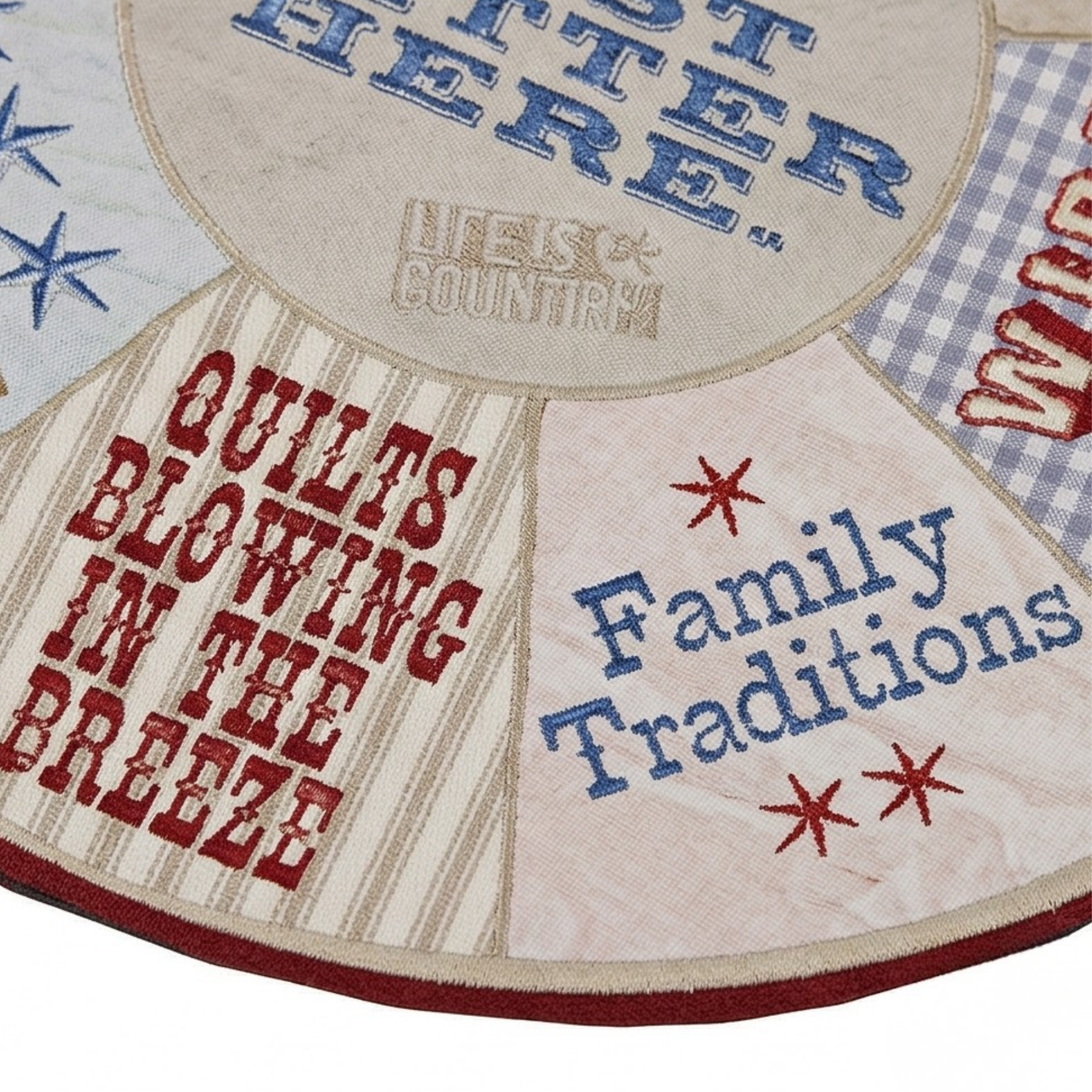 Big Sky Carvers Better Here Patchwork Lazy Susan Decorative Tray