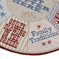 Big Sky Carvers Better Here Patchwork Lazy Susan Decorative Tray