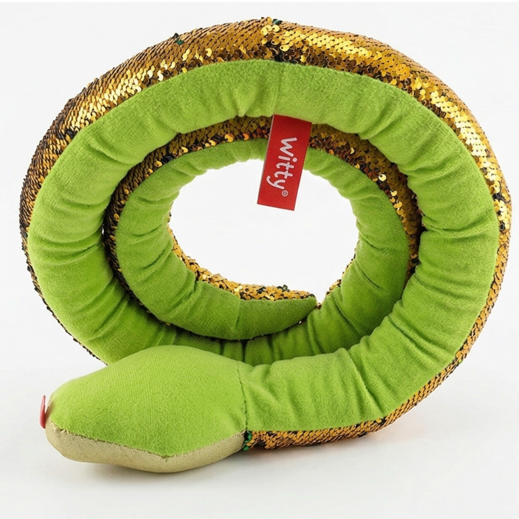 Gitzy Giant 54" Flip Sequin Plush Snake Stuffed Animal (Green)