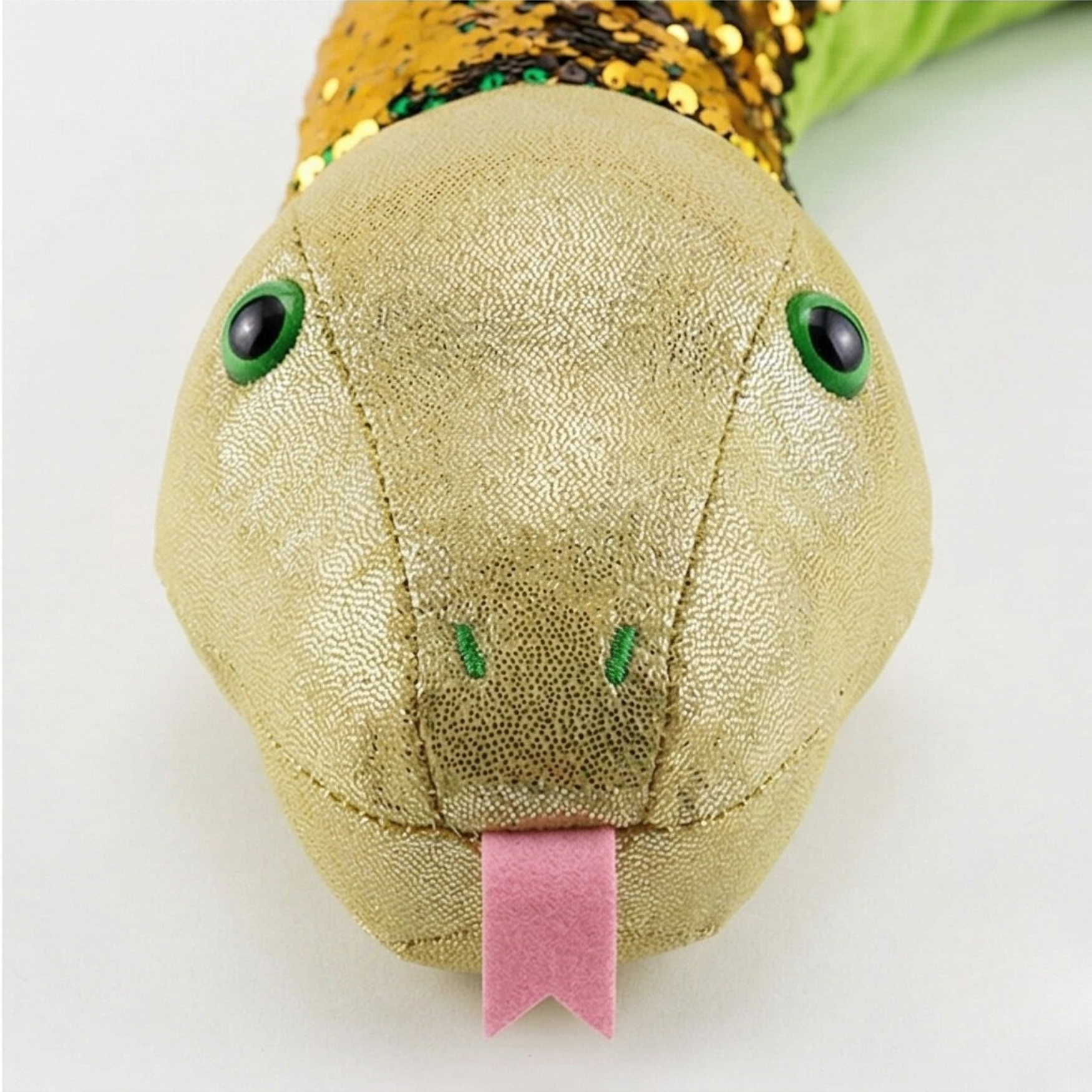 Gitzy Giant 54" Flip Sequin Plush Snake Stuffed Animal (Green)