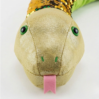 Gitzy Giant 54" Flip Sequin Plush Snake Stuffed Animal (Green)