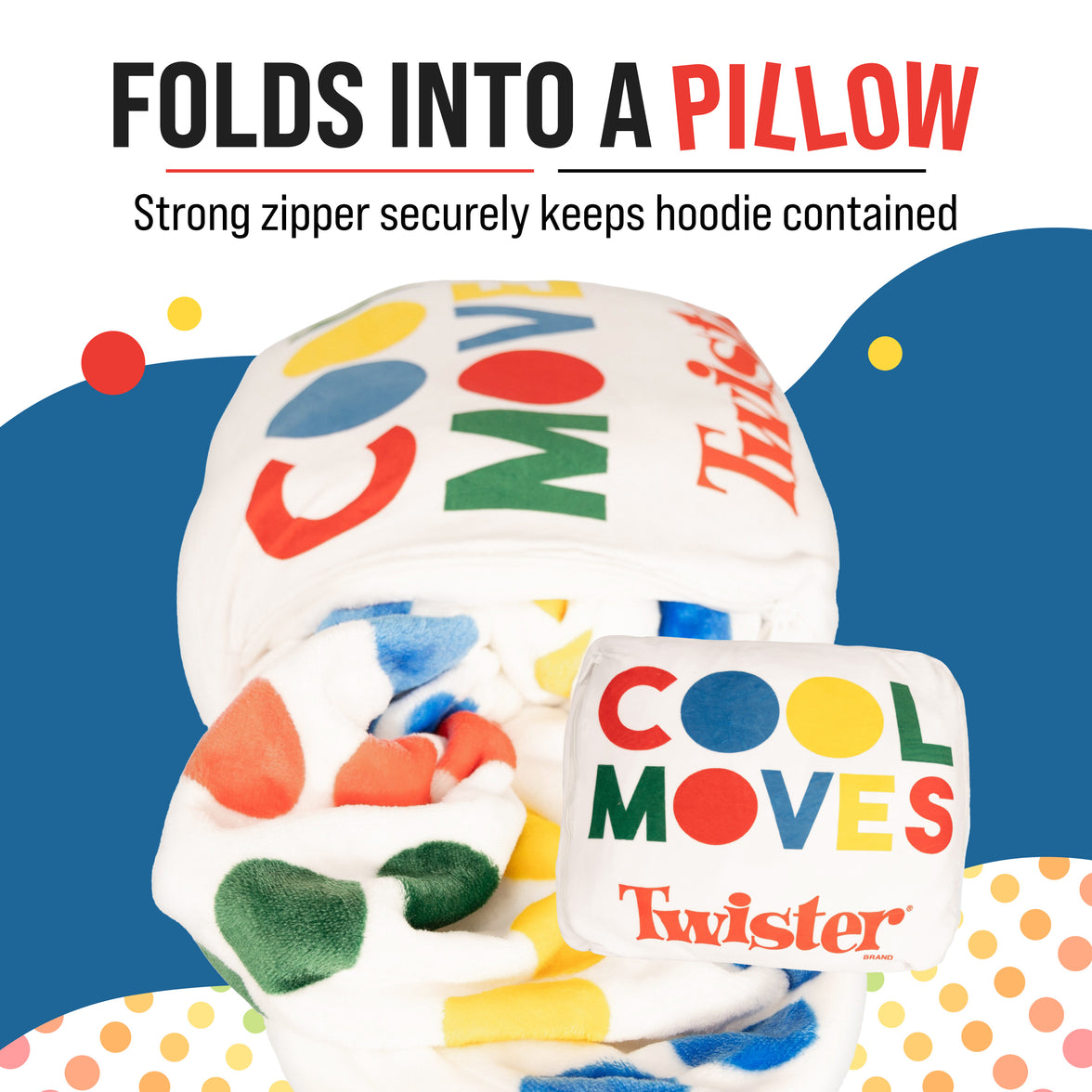 Hasbro | Twister Snugible 2-in-1 Blanket Hoodie & Pillow