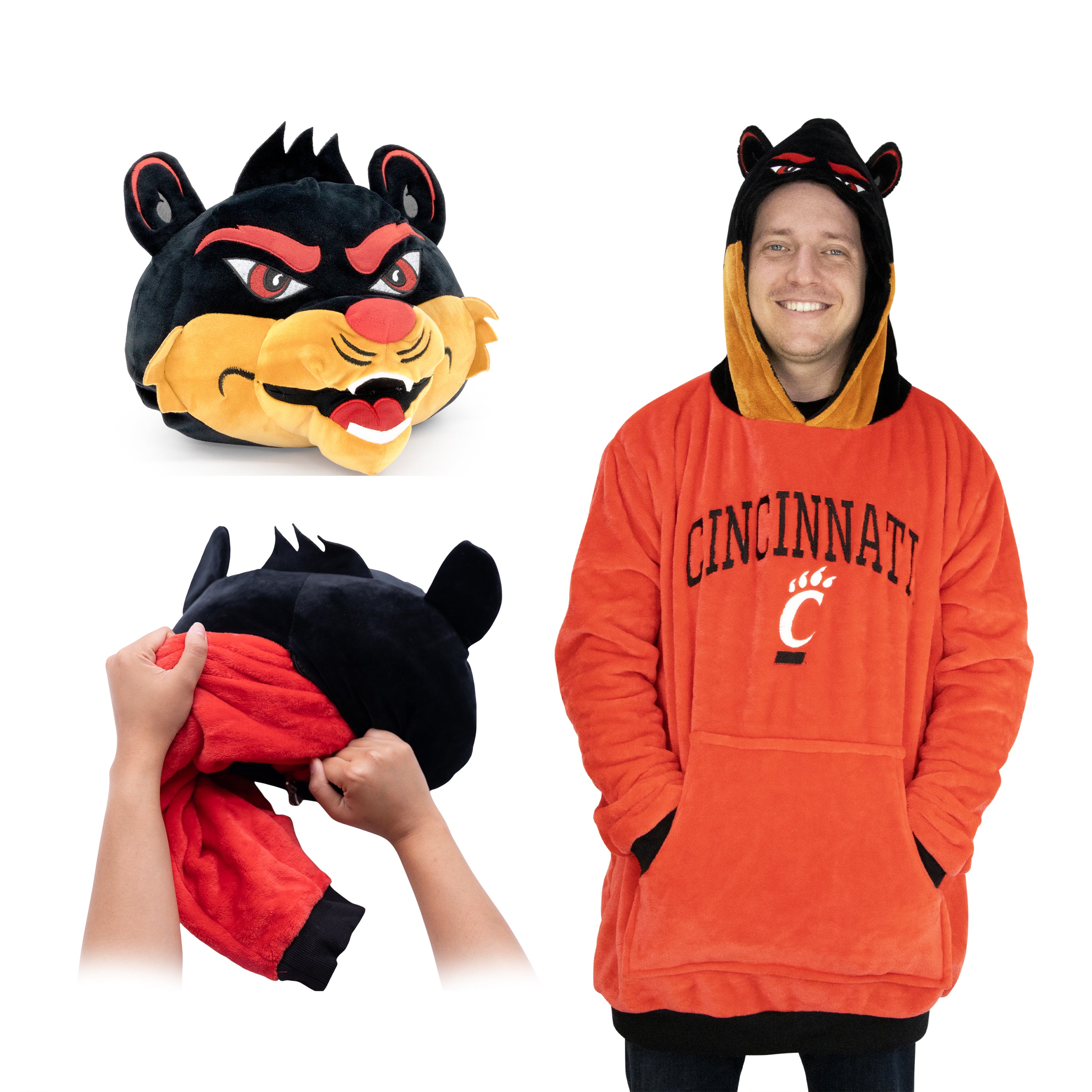 University of Cincinnati Bearcats Snugible 2-in-1 Blanket Hoodie & Pillow