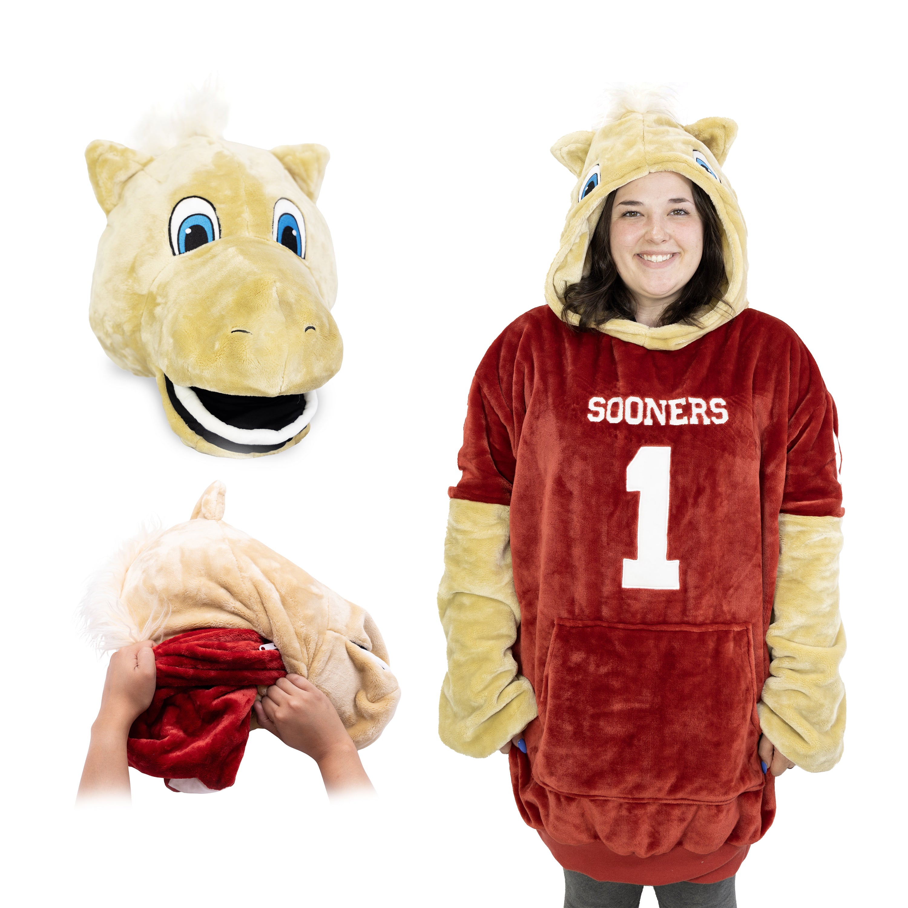 University of Oklahoma Boomer Snugible 2-in-1 Blanket Hoodie & Pillow