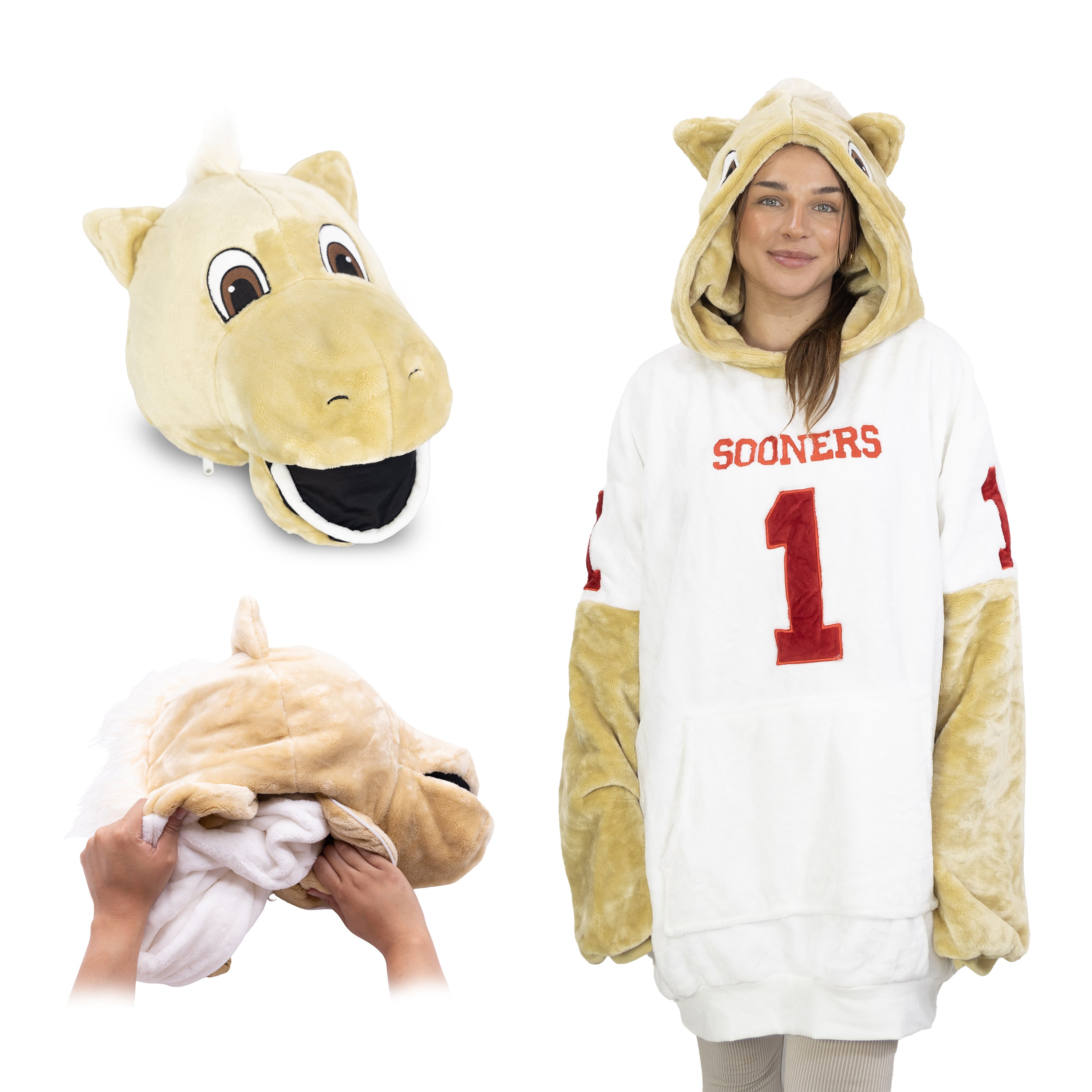 University of Oklahoma Sooner Snugible 2-in-1 Blanket Hoodie & Pillow