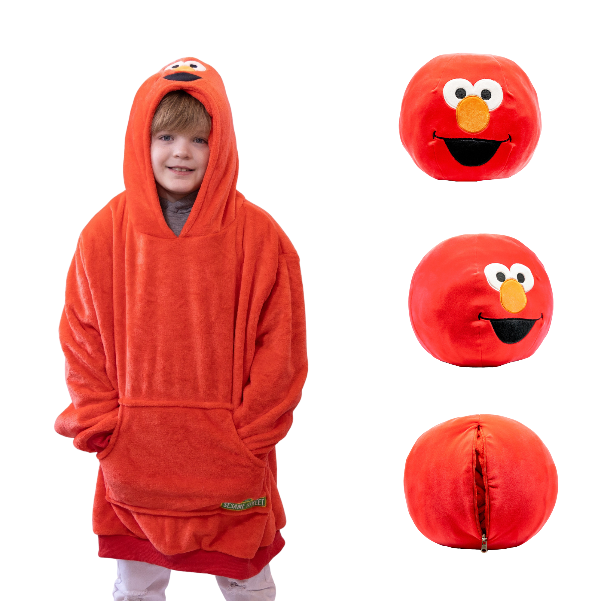Sesame Street | Elmo Kids Snugible 2-in-1 Blanket Hoodie & Pillow