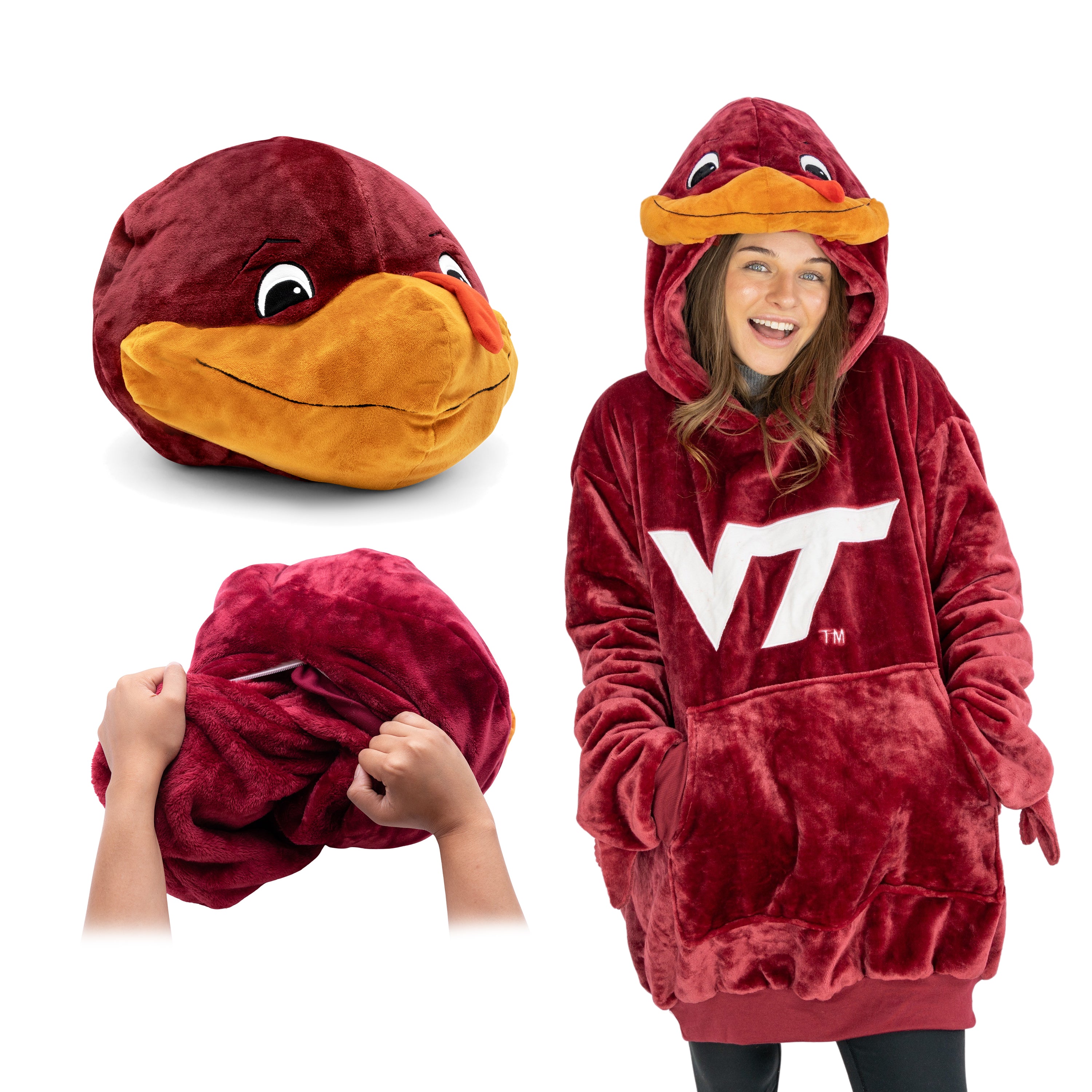 Virginia Tech Hokie Snugible | Blanket Hoodie & Pillow