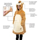 Pawley Bear Blanket Hoodie Plush Wearable Sweatshirt Kids Teens Adults Cozy