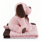 KidKraft Winky Pink Plush Dog & Baby Blanket – Soft Stuffed Toy Gift 10.5"