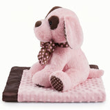 KidKraft Winky Pink Plush Dog & Baby Blanket – Soft Stuffed Toy Gift 10.5"