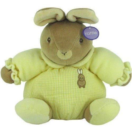 Russ Berrie Baby Bow Plush Stuffed Rattle Bunny in Yellow by Russ