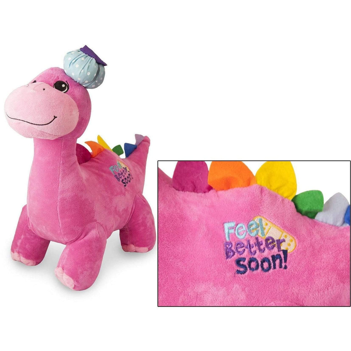 "Delia" the 18in Feel Better Soon Pink Plush Dinosaur
