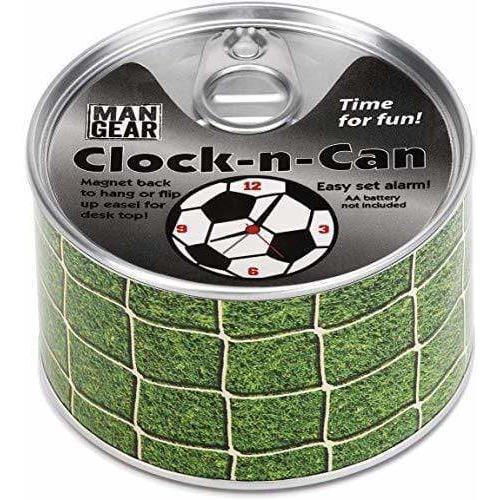 Demdaco Clock in a Can Soccer Miniture Clock