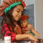 Playtime by Eimmie 18” Doll Holiday Baking Set – Matching Child Aprons & Hats 18”