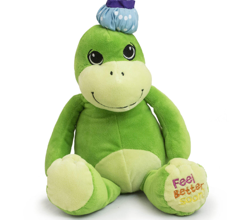 “Ducky" the 12in Green Feel Better Soon Plush Dinosaur by The Petting Zoo