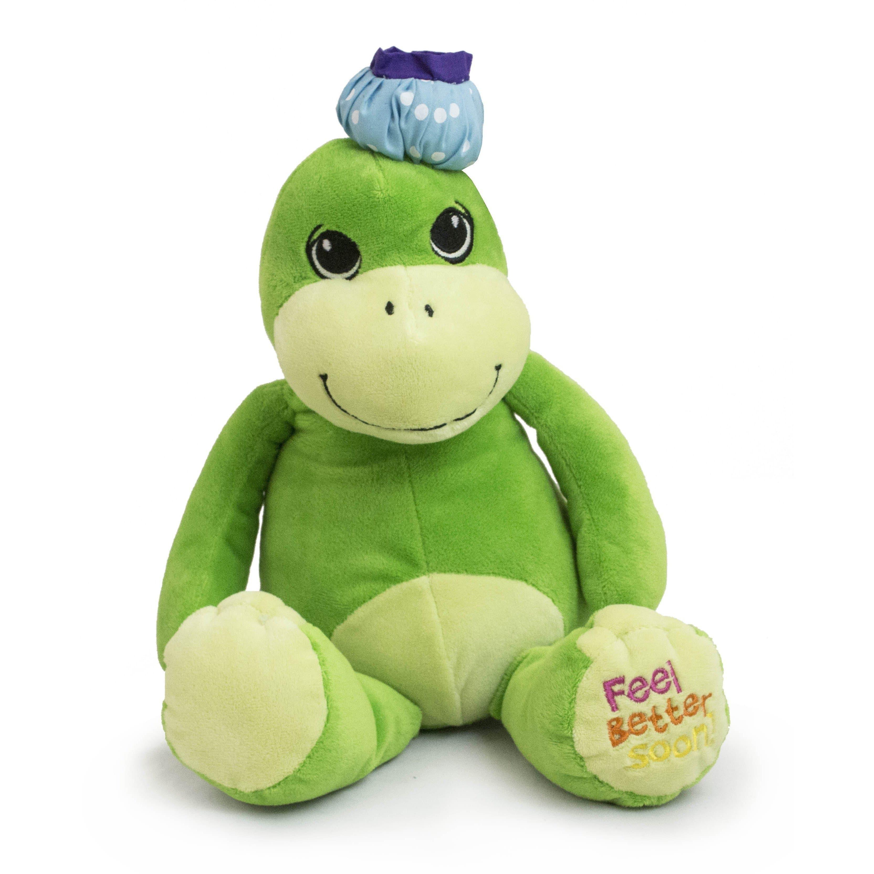 “Ducky" the 12in Green Feel Better Soon Plush Dinosaur by The Petting Zoo