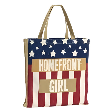 Enesco Homefront Girl American Flag Tote, 16.7-Inch