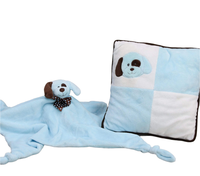 "Gene" the 20in Blue Puppy Pillow and Cuddle Blanket Set by KidKraft