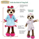 Sharewood Forest Friends Rag Doll Sofie the Sloth Plush + Playscape Set 18"