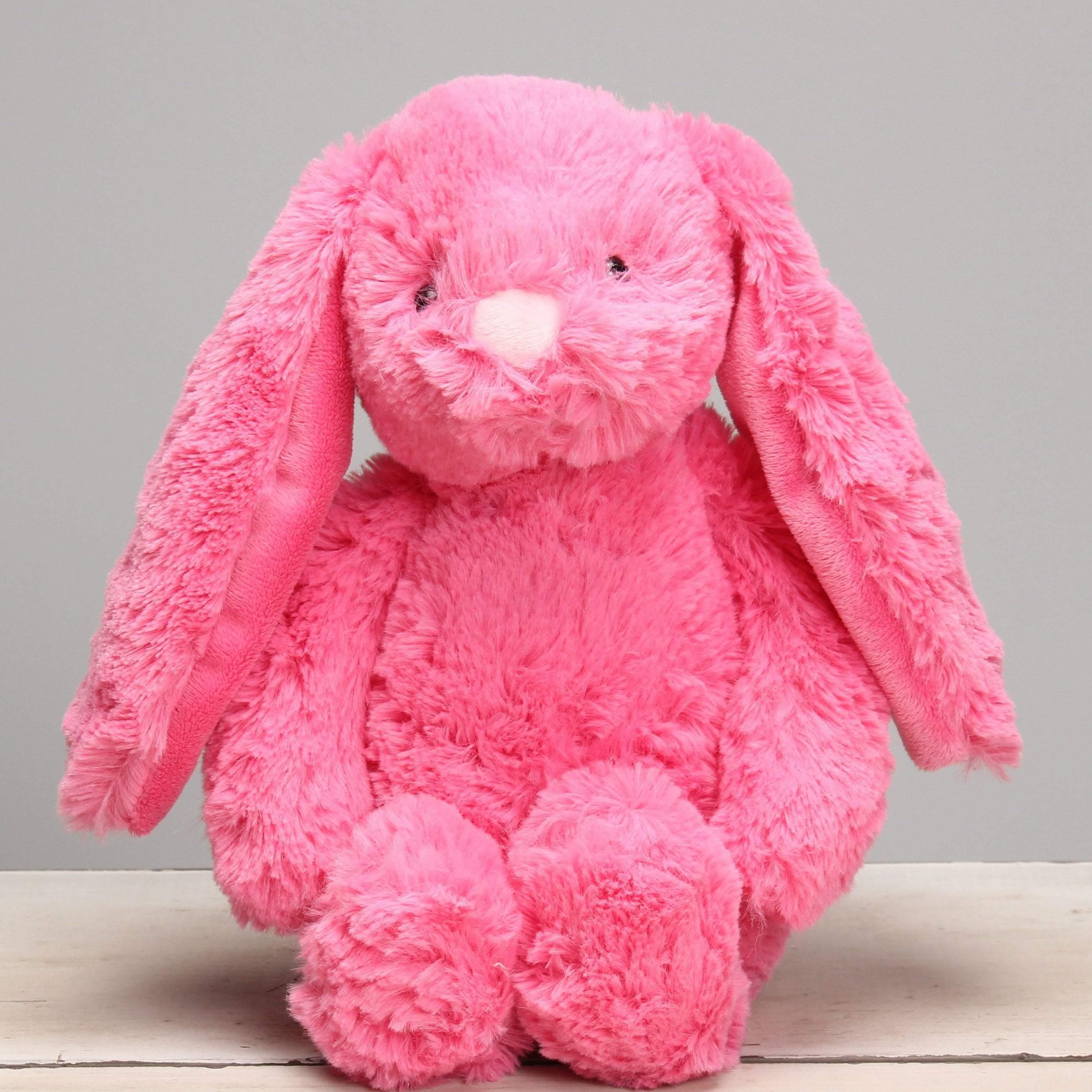 Gitzy FIGURINE Gitzy Dark Pink Easter Bunny Stuffed Animal for Kids - Easter and Springtime Decorations - Colorful Plush Bunny with Floppy Ears - 9 Inches Tall
