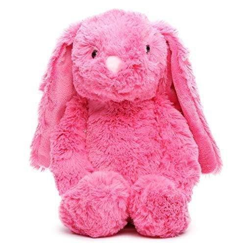 Gitzy FIGURINE Gitzy Dark Pink Easter Bunny Stuffed Animal for Kids - Easter and Springtime Decorations - Colorful Plush Bunny with Floppy Ears - 9 Inches Tall