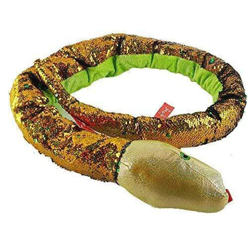 Gitzy Giant 54" Flip Sequin Plush Snake Stuffed Animal (Green)