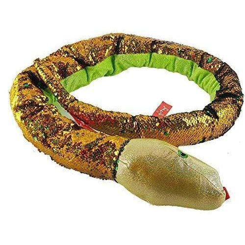 Gitzy Giant 54" Flip Sequin Plush Snake Stuffed Animal (Green)