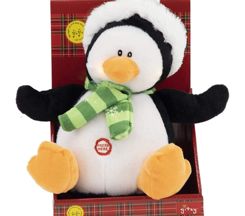 Gitzy Seasonal & Holiday Decorations Penguin Penguin Gitzy Light Up Christmas Plush