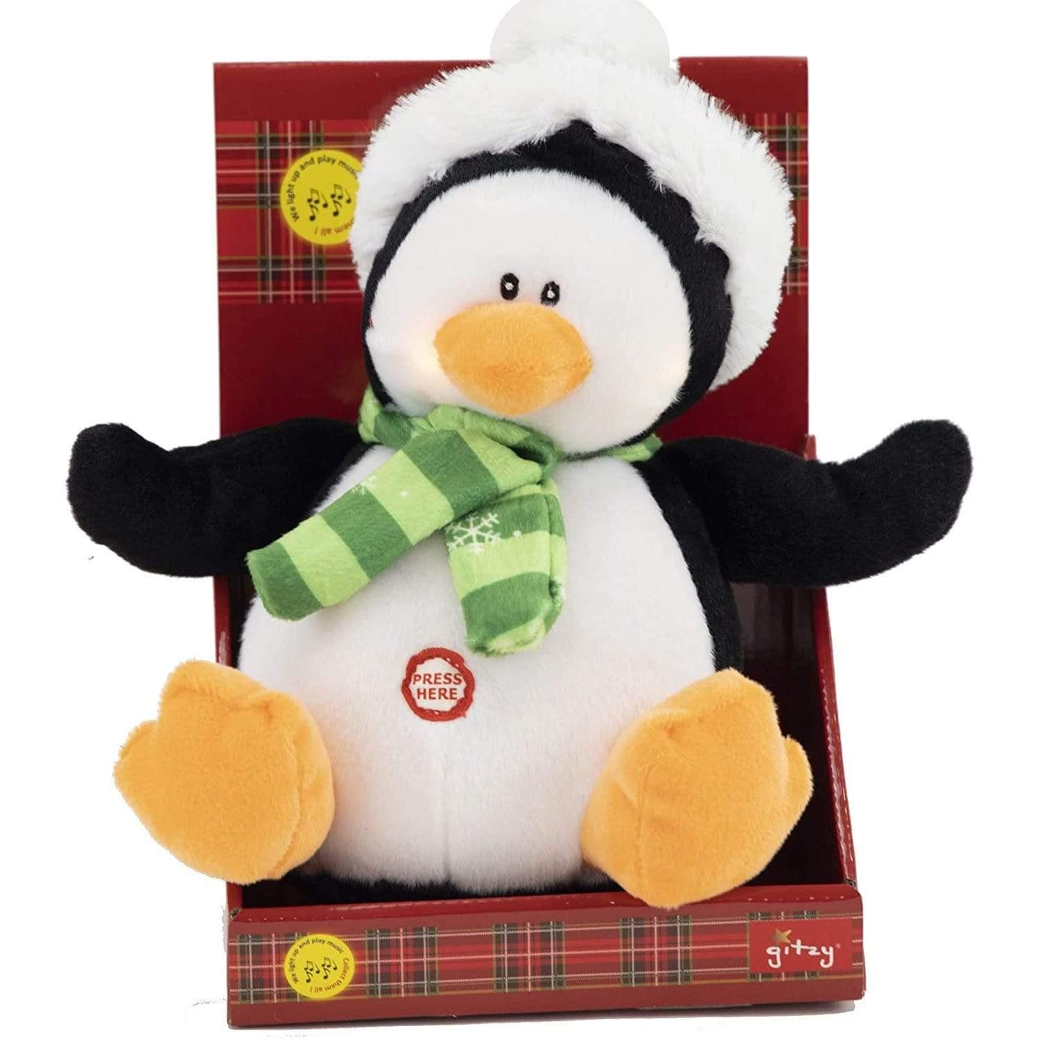Gitzy Seasonal & Holiday Decorations Penguin Penguin Gitzy Light Up Christmas Plush