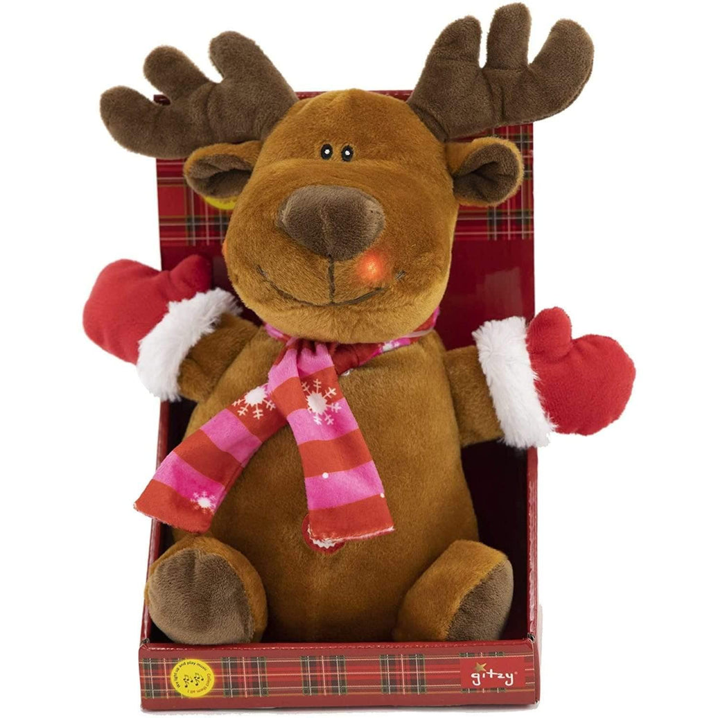 Gitzy Seasonal & Holiday Decorations Reindeer Reindeer Gitzy Light Up Christmas Plush